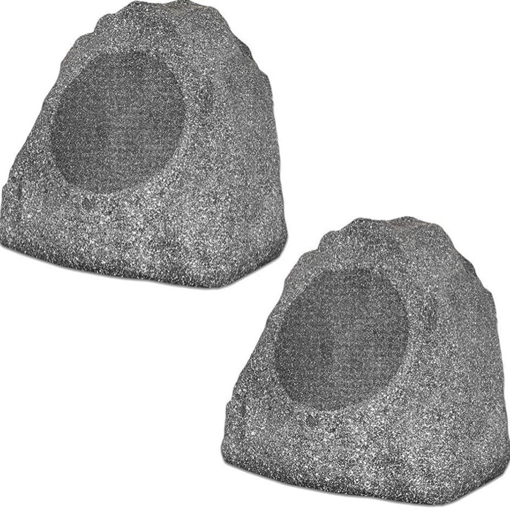 NEW Outdoor Granite 8" Rock 2 Speaker Set